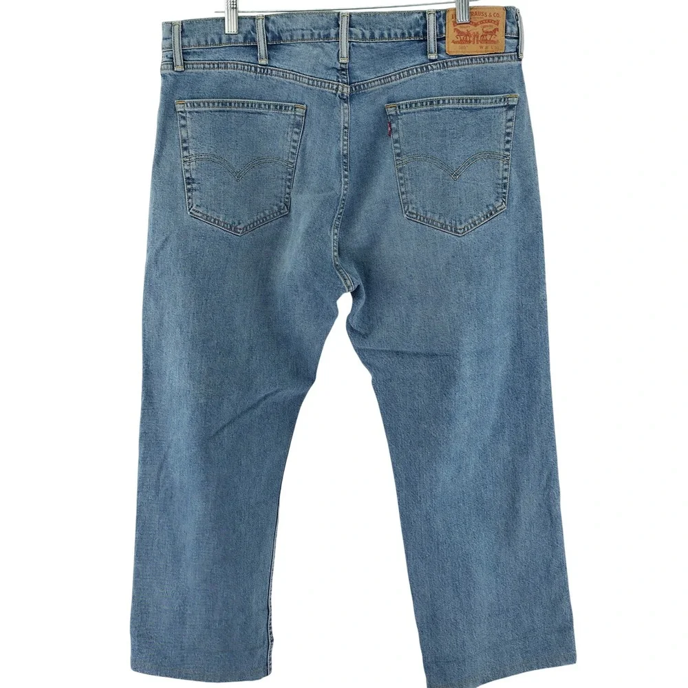 Levi's 505 Regular Fit Mens 40x30 Light Blue Denim Straight Leg Classic Jeans